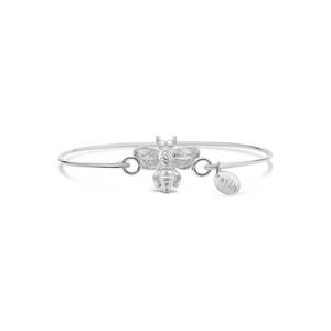 NEW STIA women's pave icon bee bracelet in silver